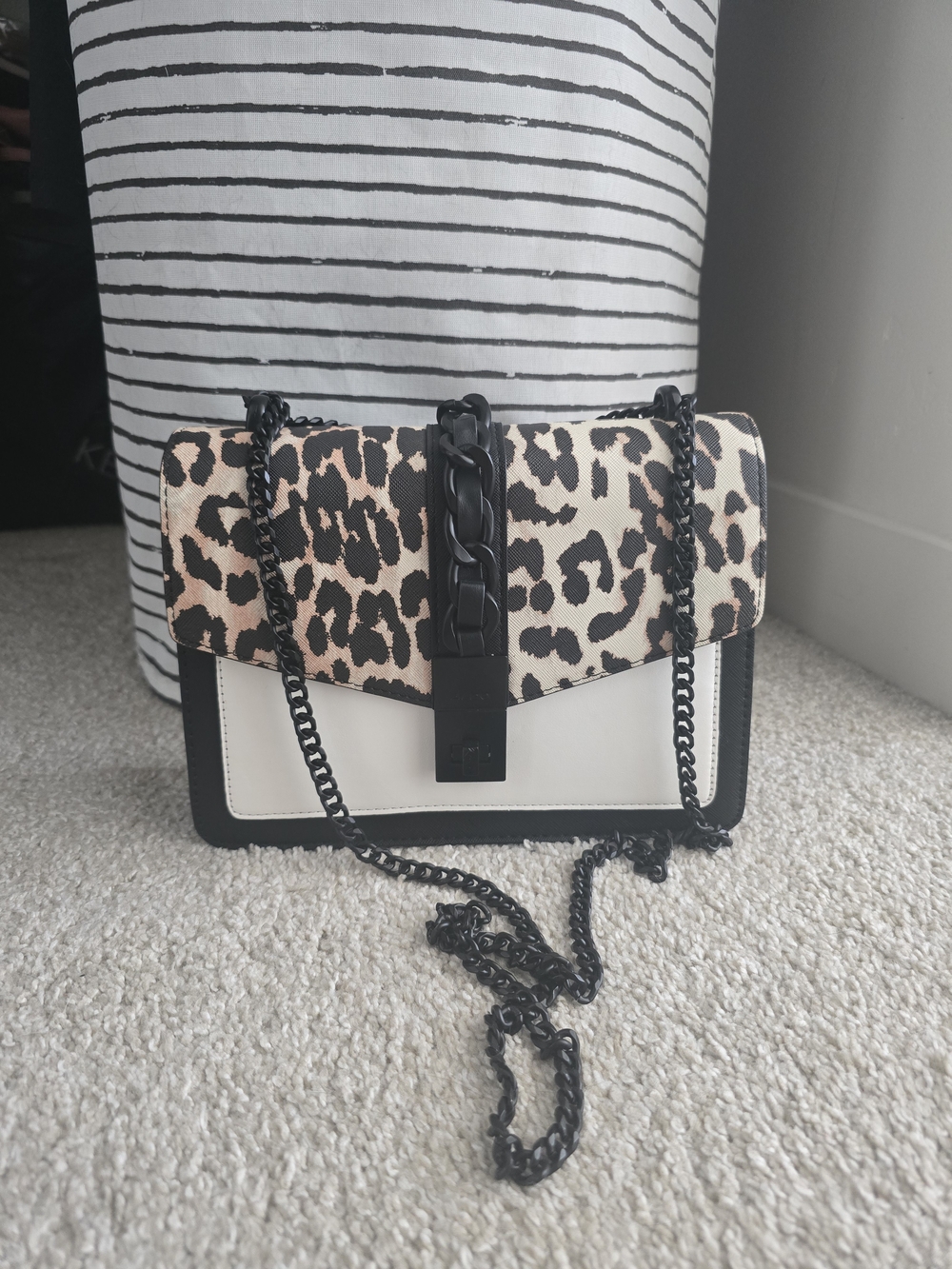 Aldo Leopard Print Chain Bag